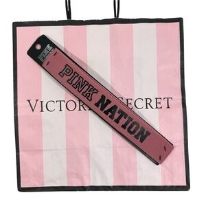 Victoria's Secret PINK Nation Headband Mauve Pink‎ Black Logo Athletic One Size